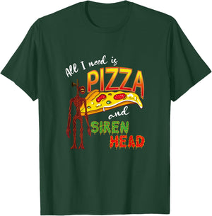 Scary Love Siren Head and Pizza T-Shirt - T-Shirt | Forest