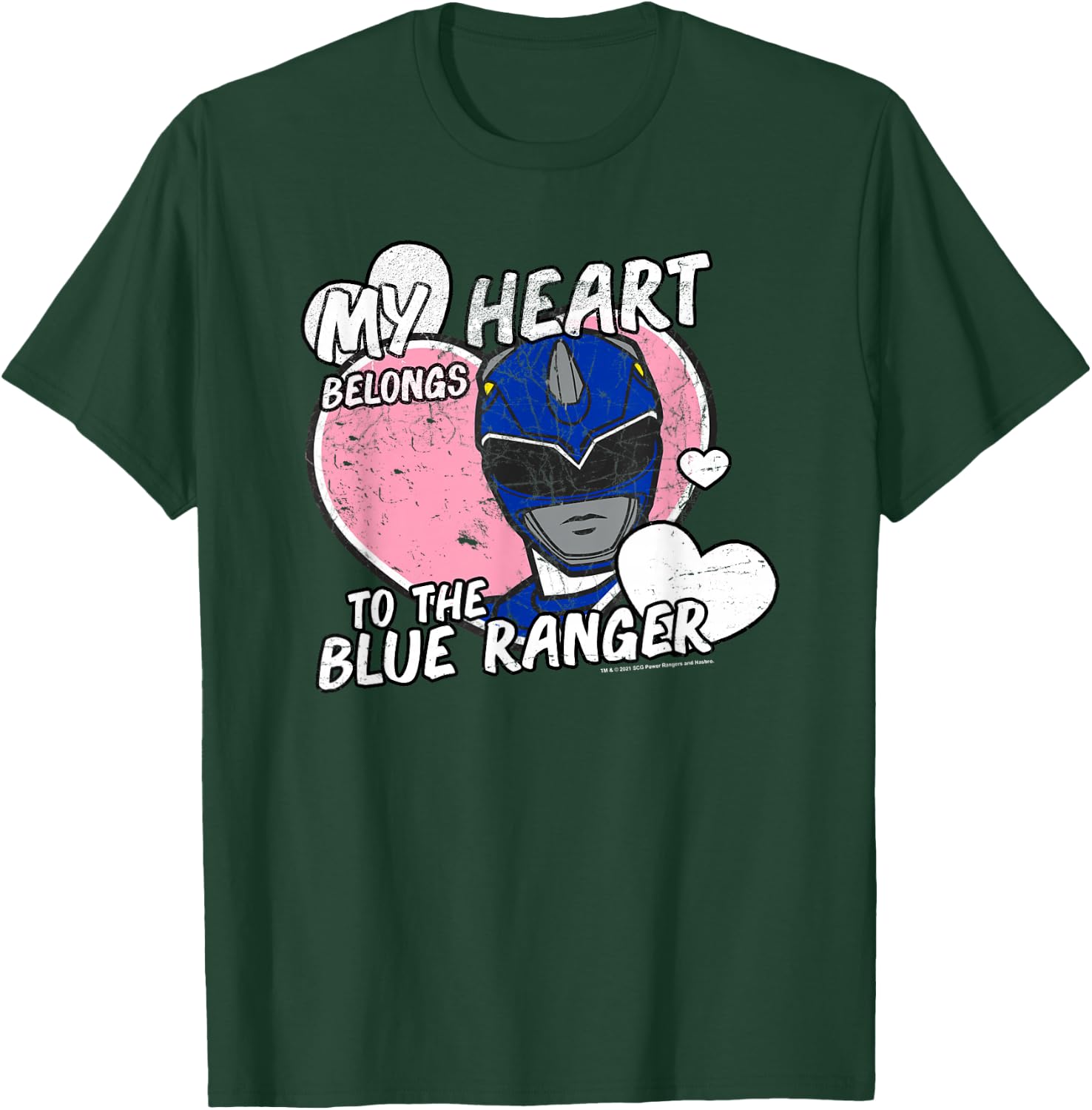 Power Rangers My Heart Belongs to The Blue Ranger Vintage T-Shirt - T-Shirt | Forest