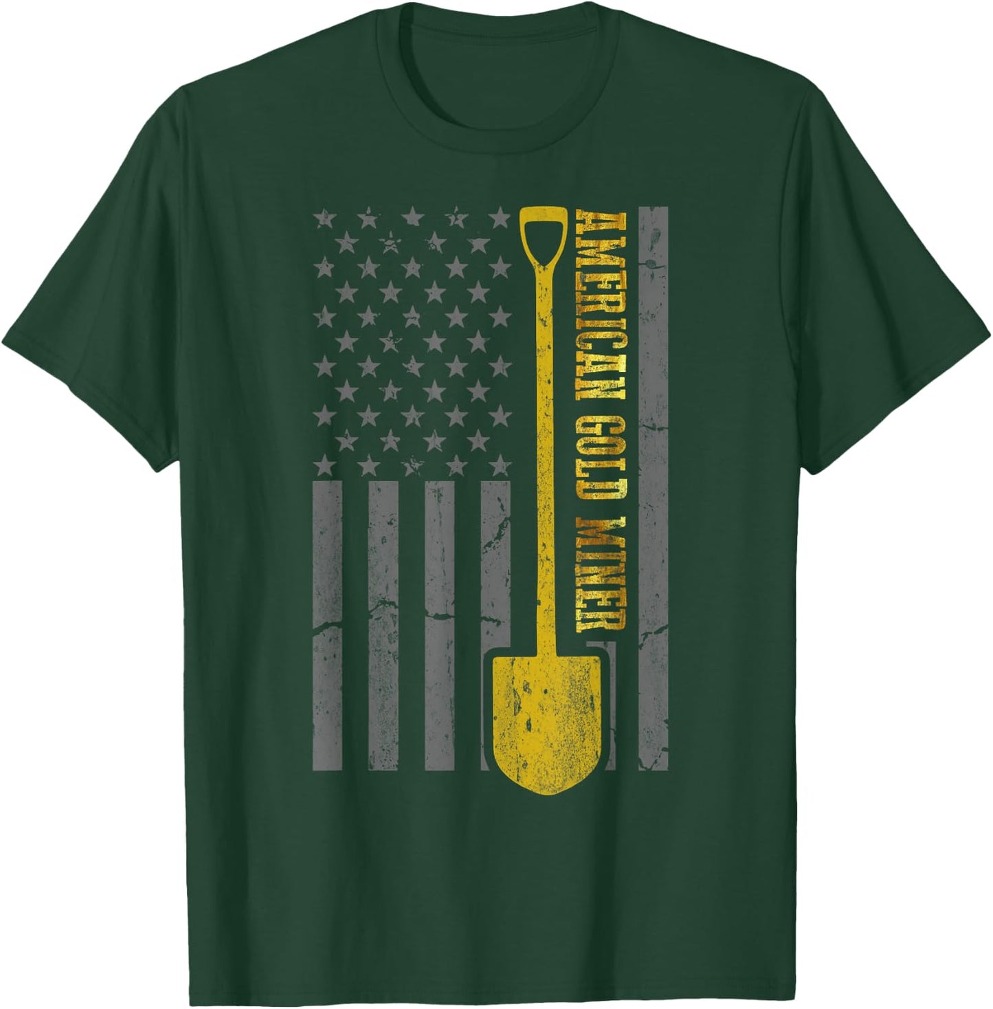 Golden US Flag for American Gold Miner T-Shirt - T-Shirt | Forest