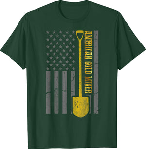 Golden US Flag for American Gold Miner T-Shirt - T-Shirt | Forest