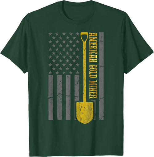 Golden US Flag for American Gold Miner