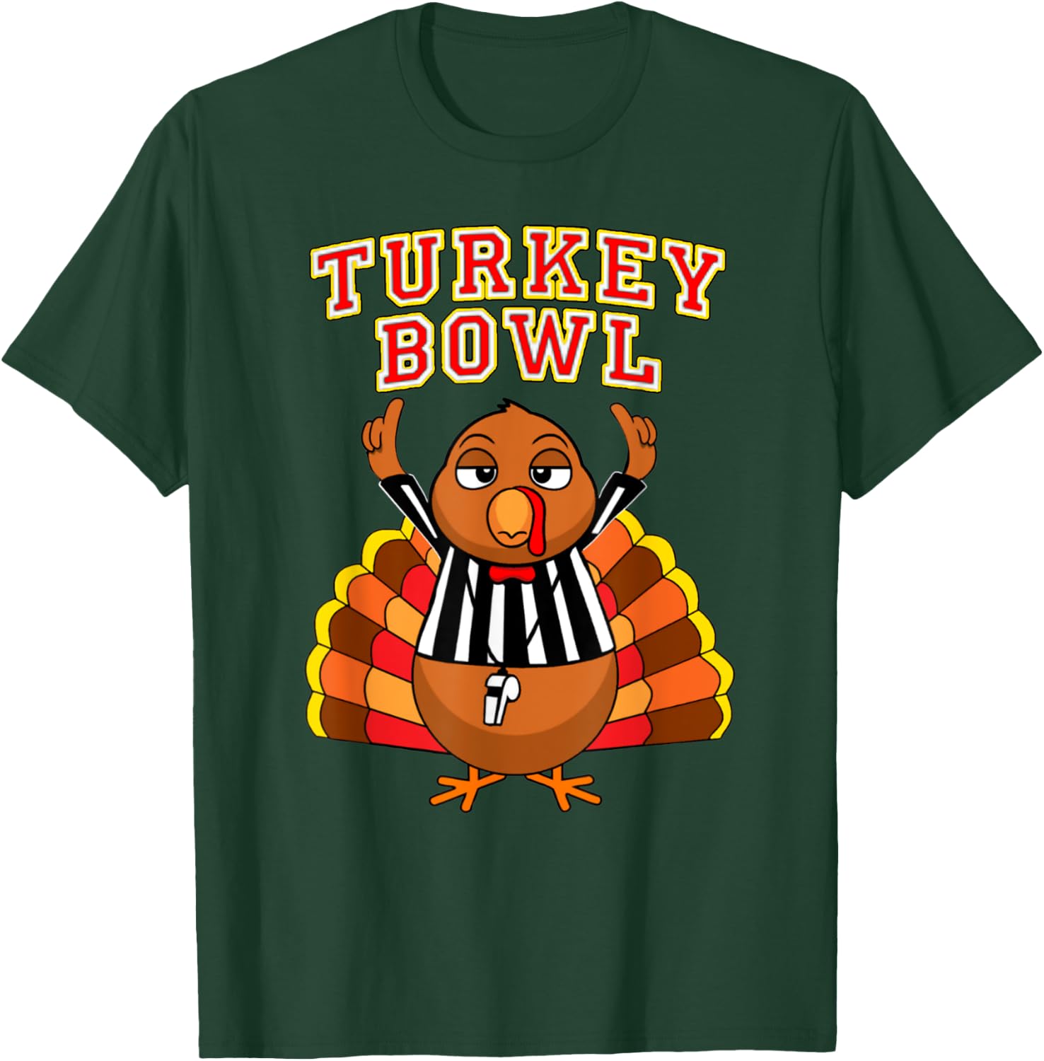 Football Turkey Bowl Annual Family Thanksgiving Game Referee T-Shirt - T-Shirt | Forest