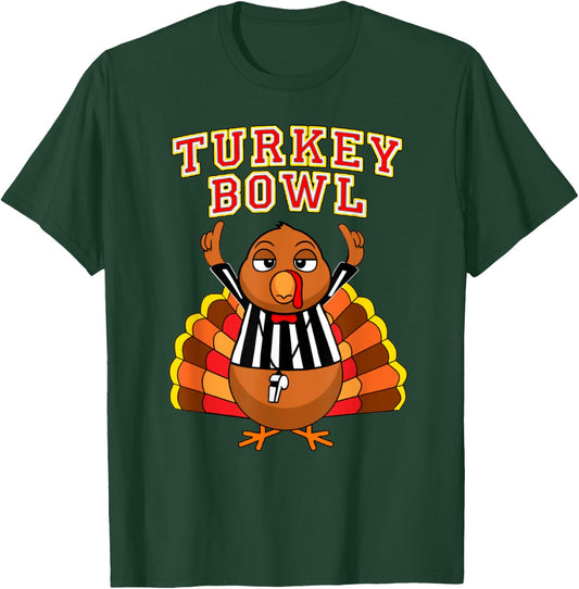 Football Turkey Bowl Annual Family Thanksgiving Game Referee T-Shirt - T-Shirt | Forest