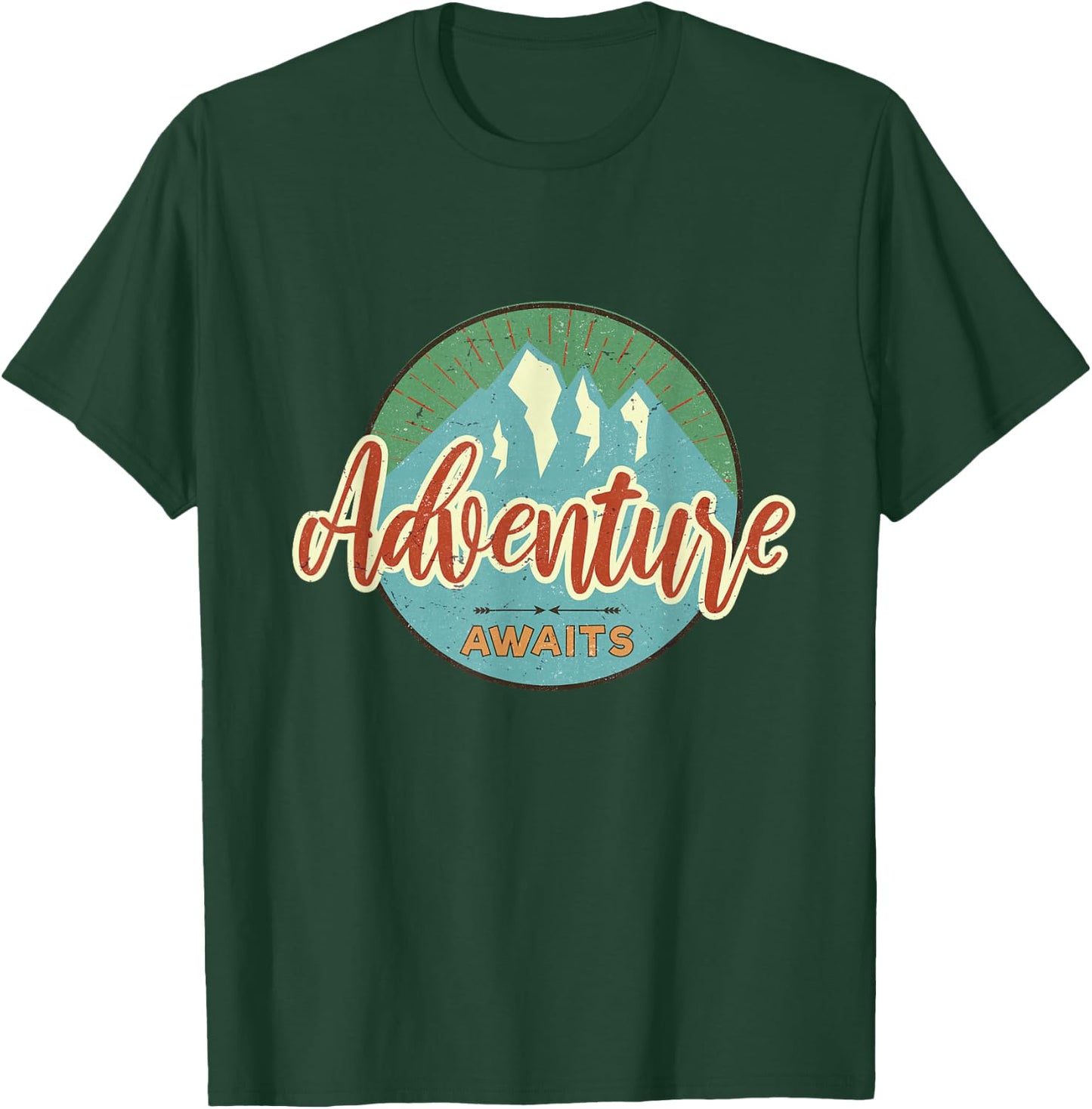 Adventure Awaits Vintage Great Adventure Hiking Camping T-Shirt - T-Shirt | Forest