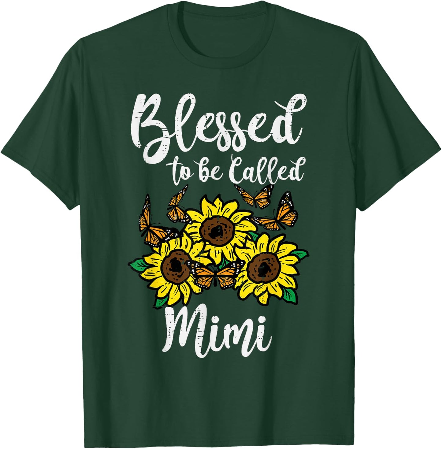 Blessed To Be Called Mimi Sunflower Mothers Day Grandma T-Shirt - T-Shirt | Forest