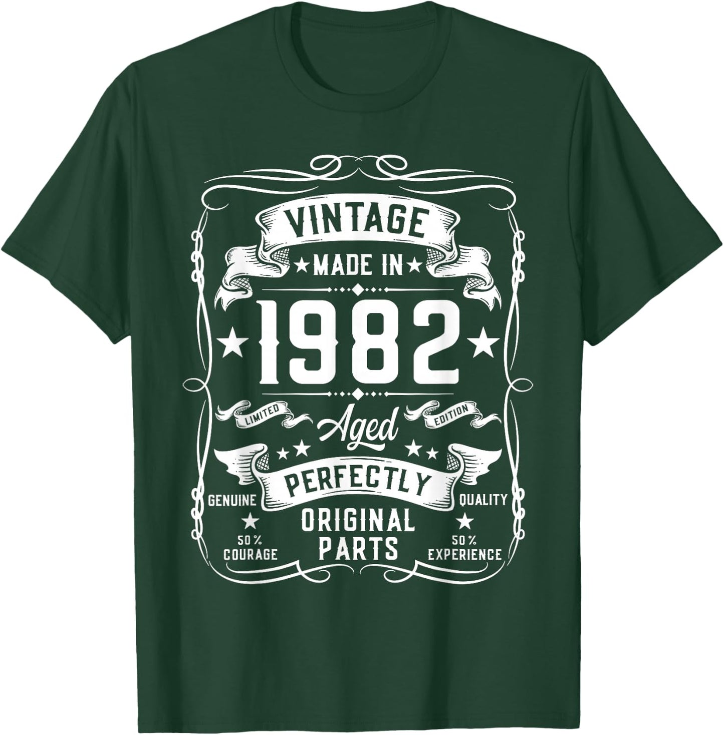 Vintage 1982 43 Years Old Gifts 43yr 43rd Birthday T-Shirt - T-Shirt | Forest