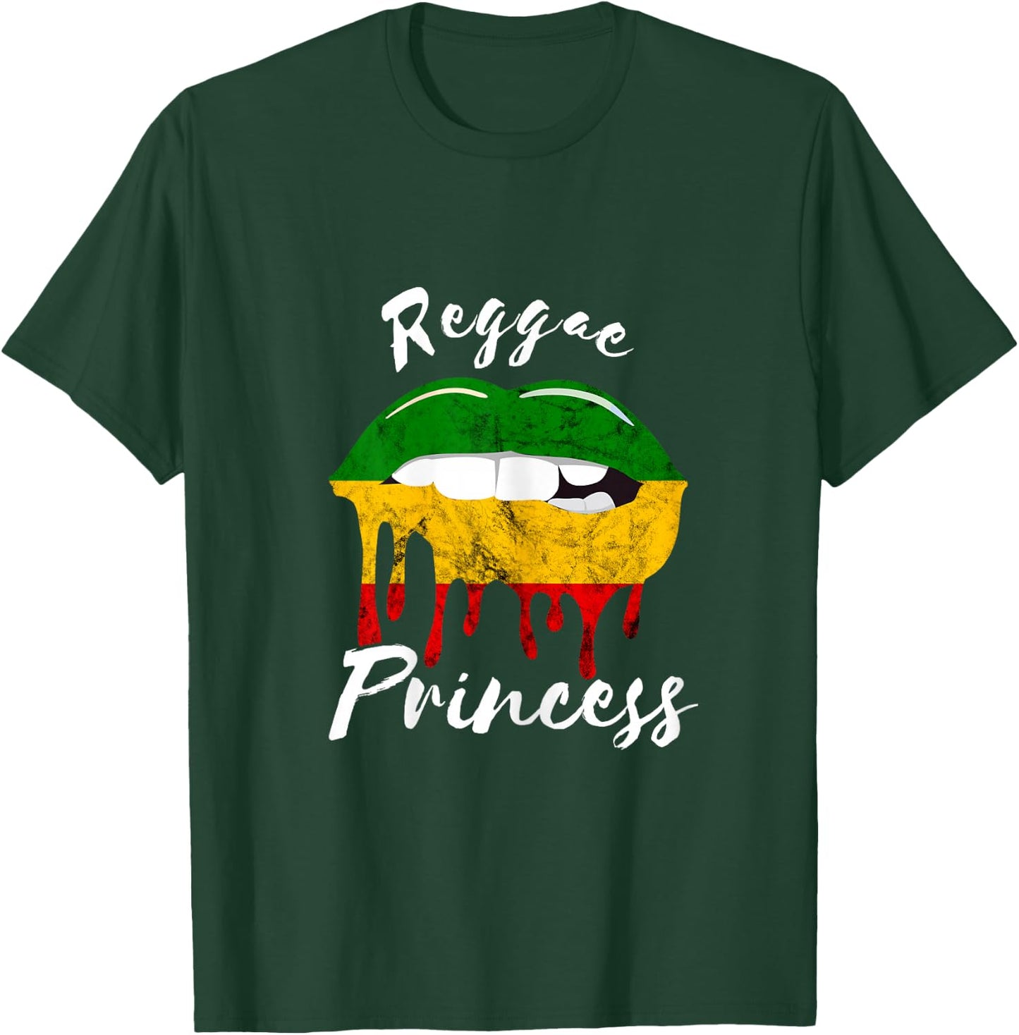 Reggae Princess Lips Rastafari Roots Reggaeton T-Shirt - T-Shirt | Forest