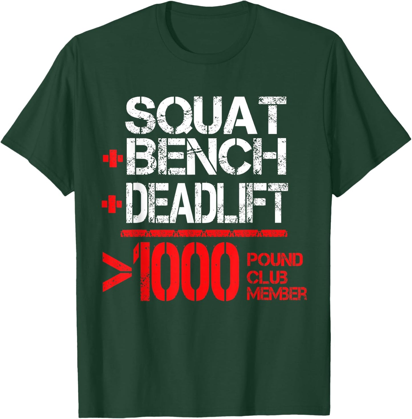 1000 Pound Club Member Powerlifting T-Shirt - T-Shirt | Forest