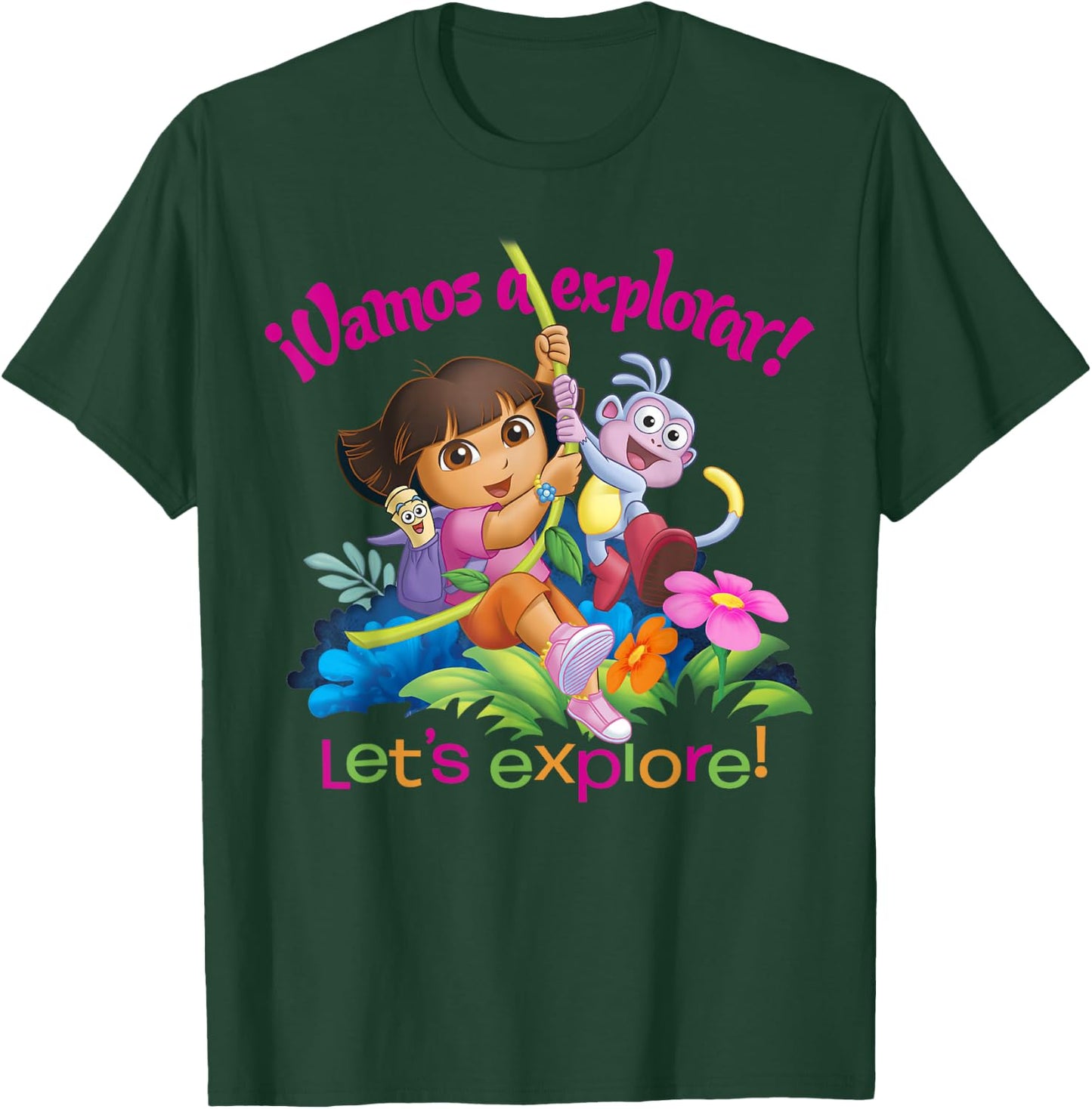 Dora The Explorer Vamanos A Explorar! Dora and Boots Small T-Shirt - T-Shirt | Forest