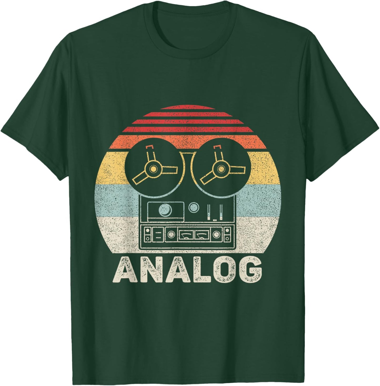 Vintage Retro Reel To Reel Analog Audio Sound Engineer T-Shirt - T-Shirt | Forest