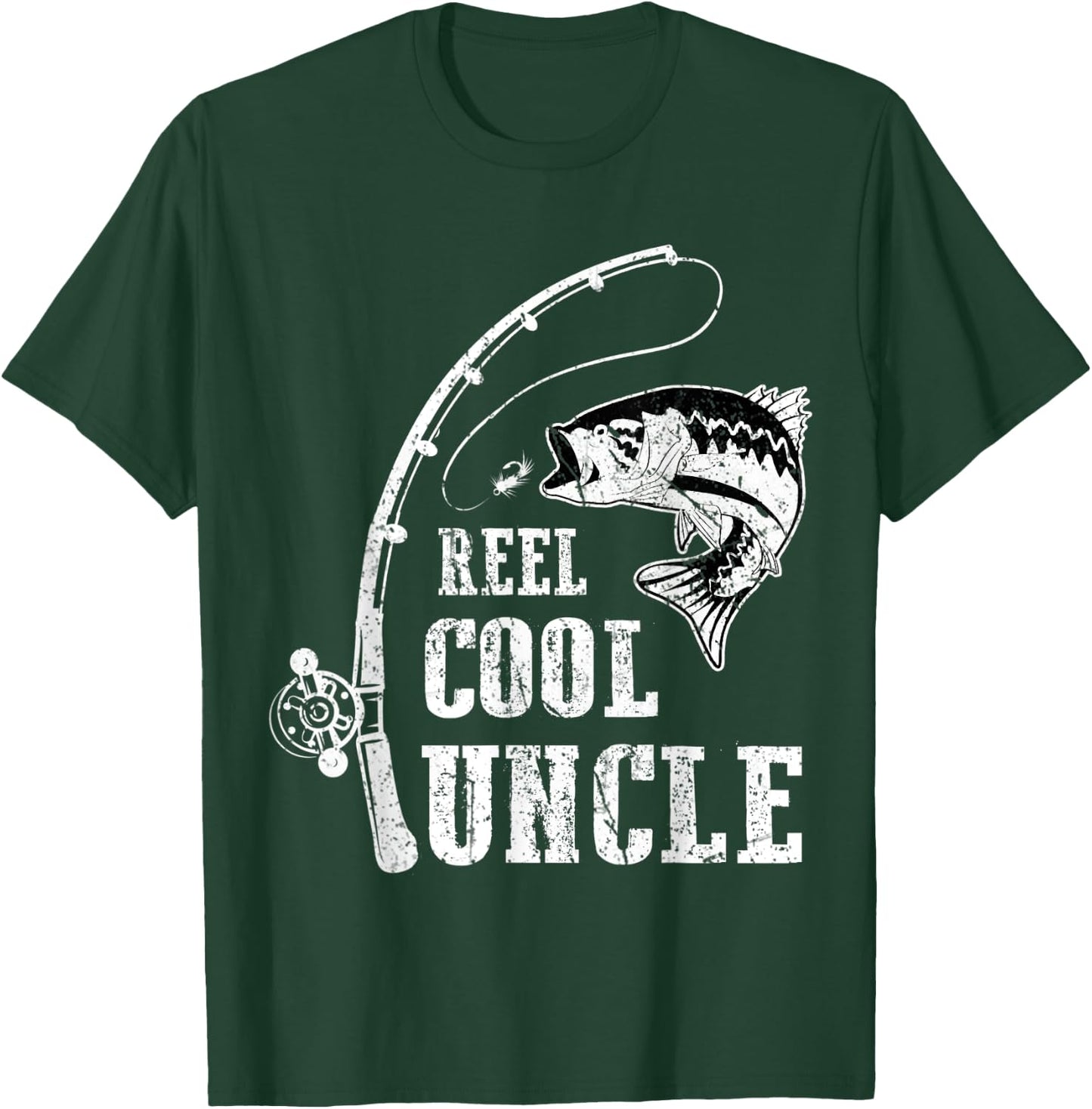 Reel Cool Uncle Fishing Daddy Fathers Day T-Shirt - T-Shirt | Forest