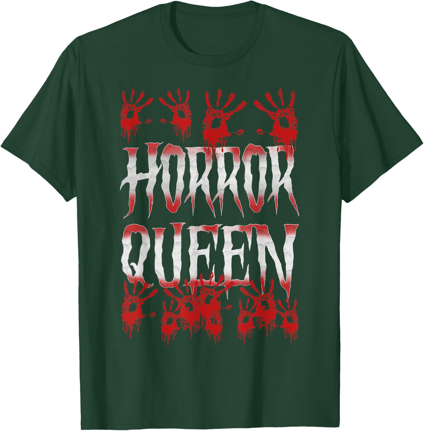 Horror Queen Halloween Scary Bloody Hand T-Shirt - T-Shirt | Forest