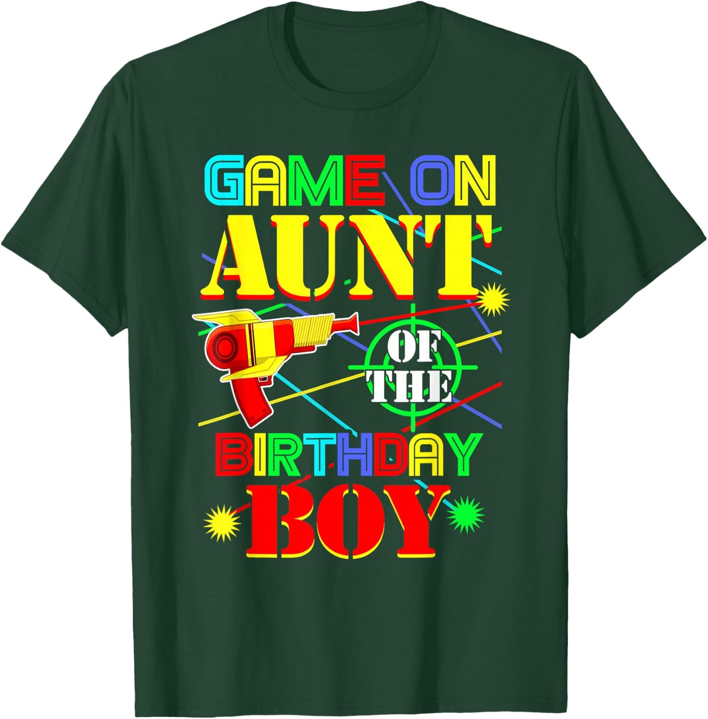 Game On Aunt Of The Birthday Boy Shirt Funny Mommy Mama T-Shirt - T-Shirt | Forest