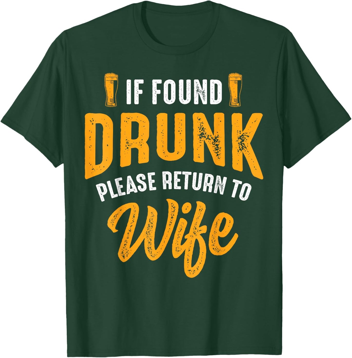 If found drunk please give off to the woman couple T-Shirt - T-Shirt | Forest