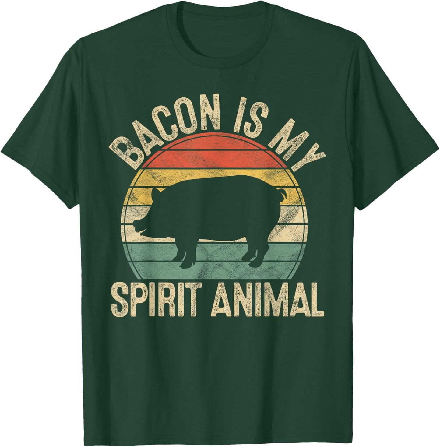 Bacon Is My Spirit Animal Gift Retro BBQ Costume Pork Grill T-Shirt - T-Shirt | Forest