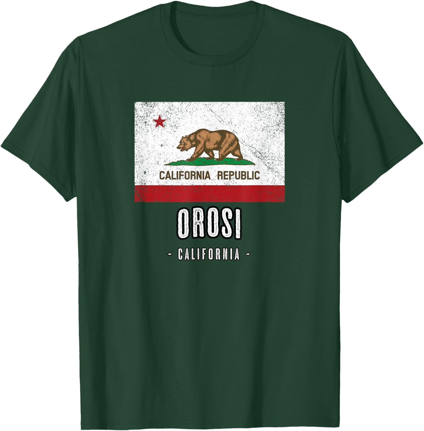 OROSI - California | Cali City Souvenir - CA Flag T-Shirt - T-Shirt | Forest
