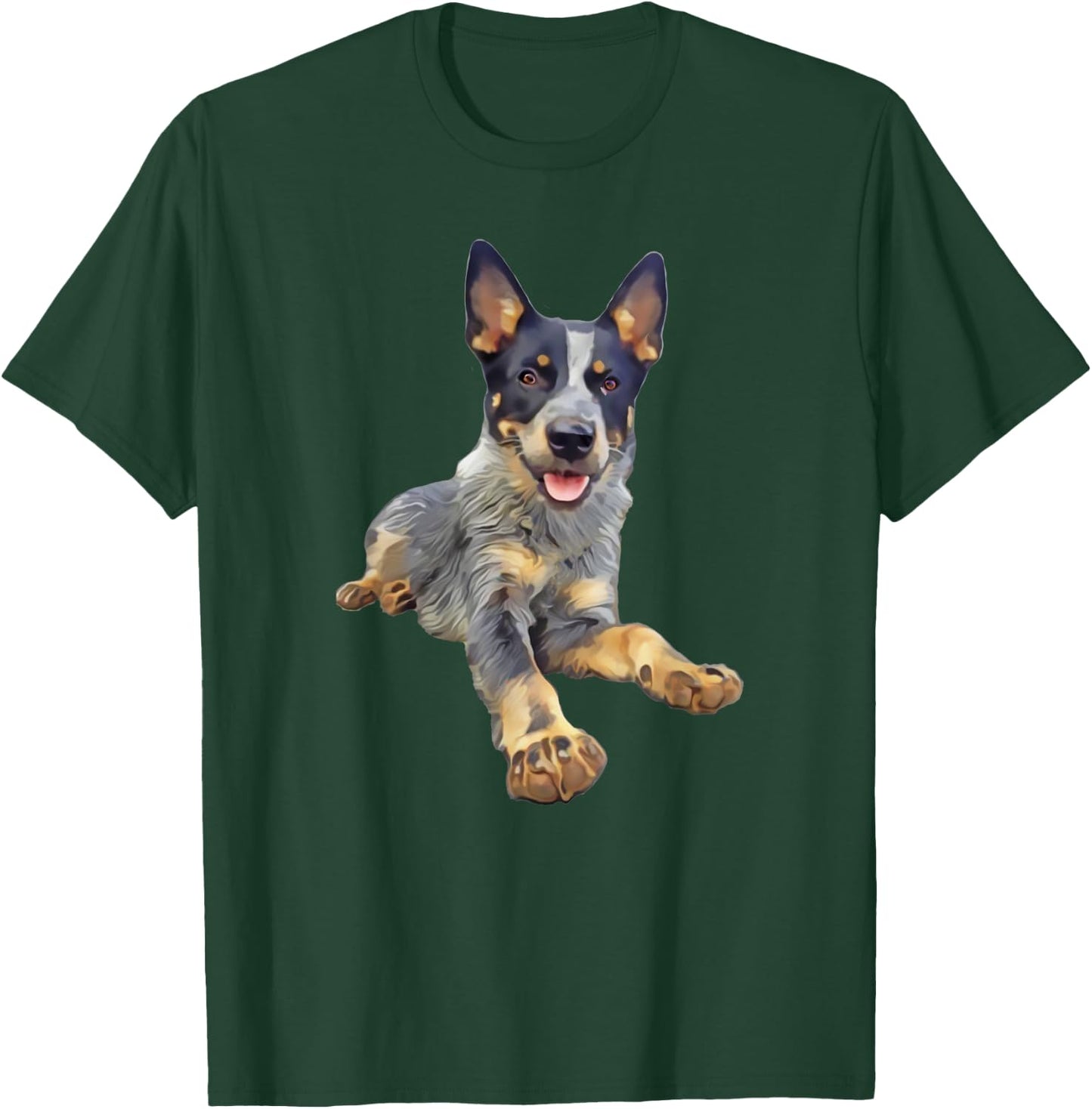 Queensland Heeler Blue Laying Down T-Shirt - T-Shirt | Forest
