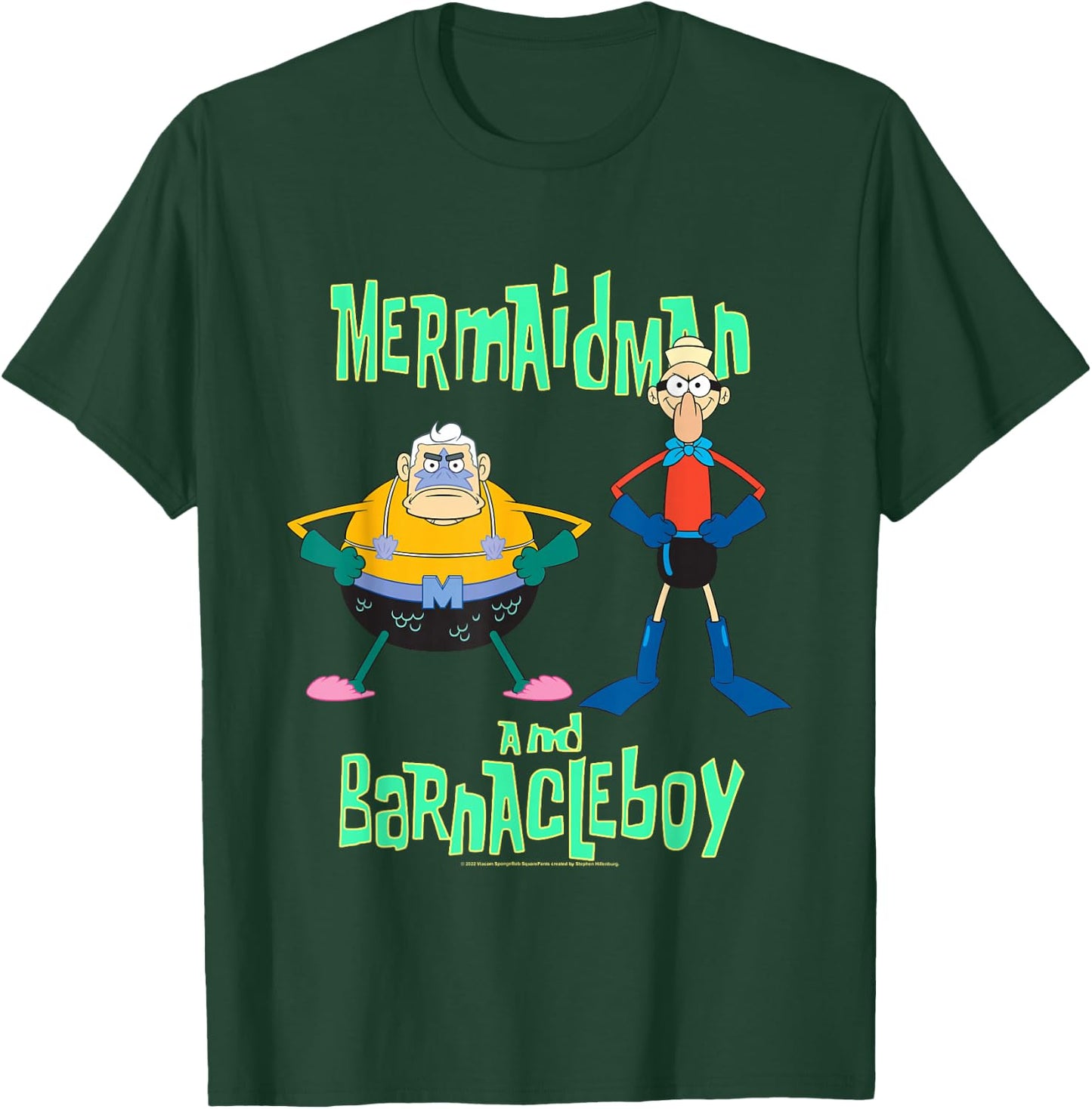 Spongebob Squarepants Mermaidman and Barnacleboy T-Shirt - T-Shirt | Forest