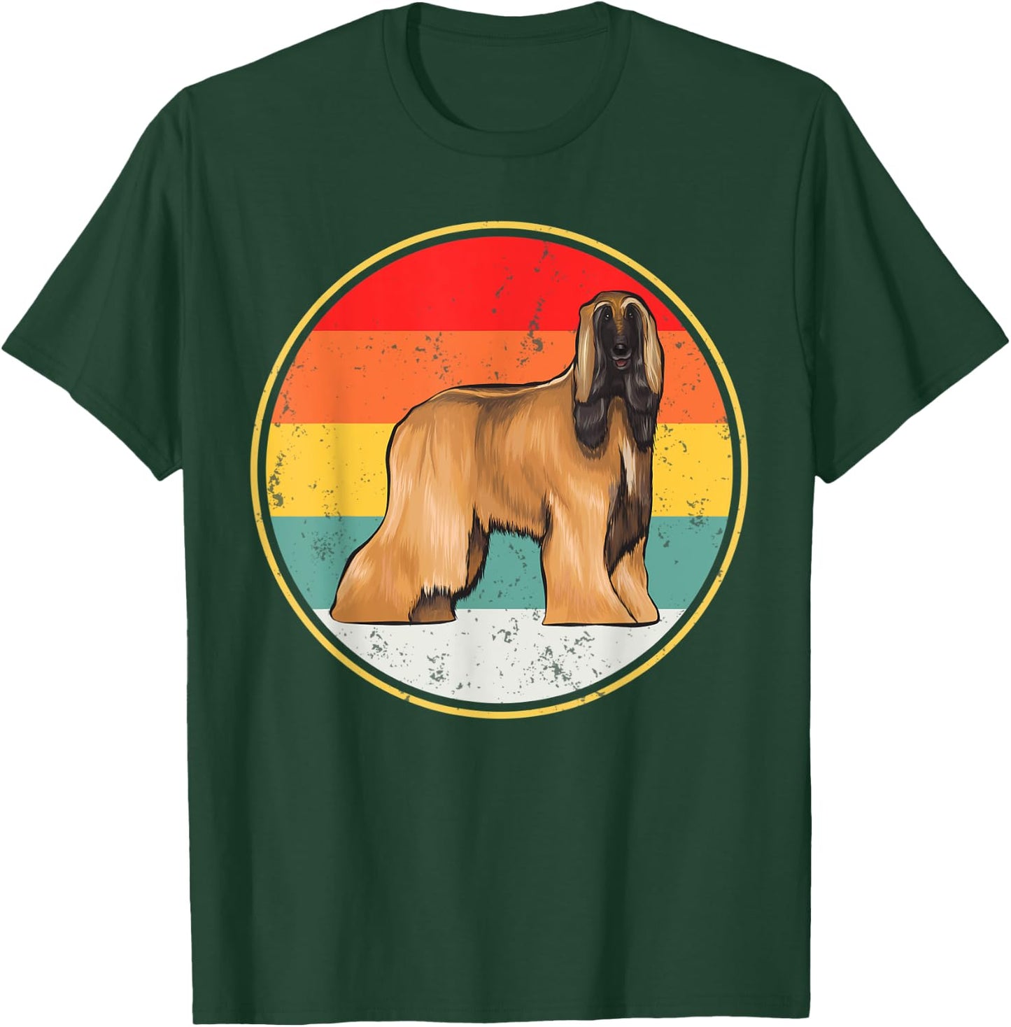 Vintage Retro Sunset Afghan Hound Dog Men Women Kids T-Shirt - T-Shirt | Forest