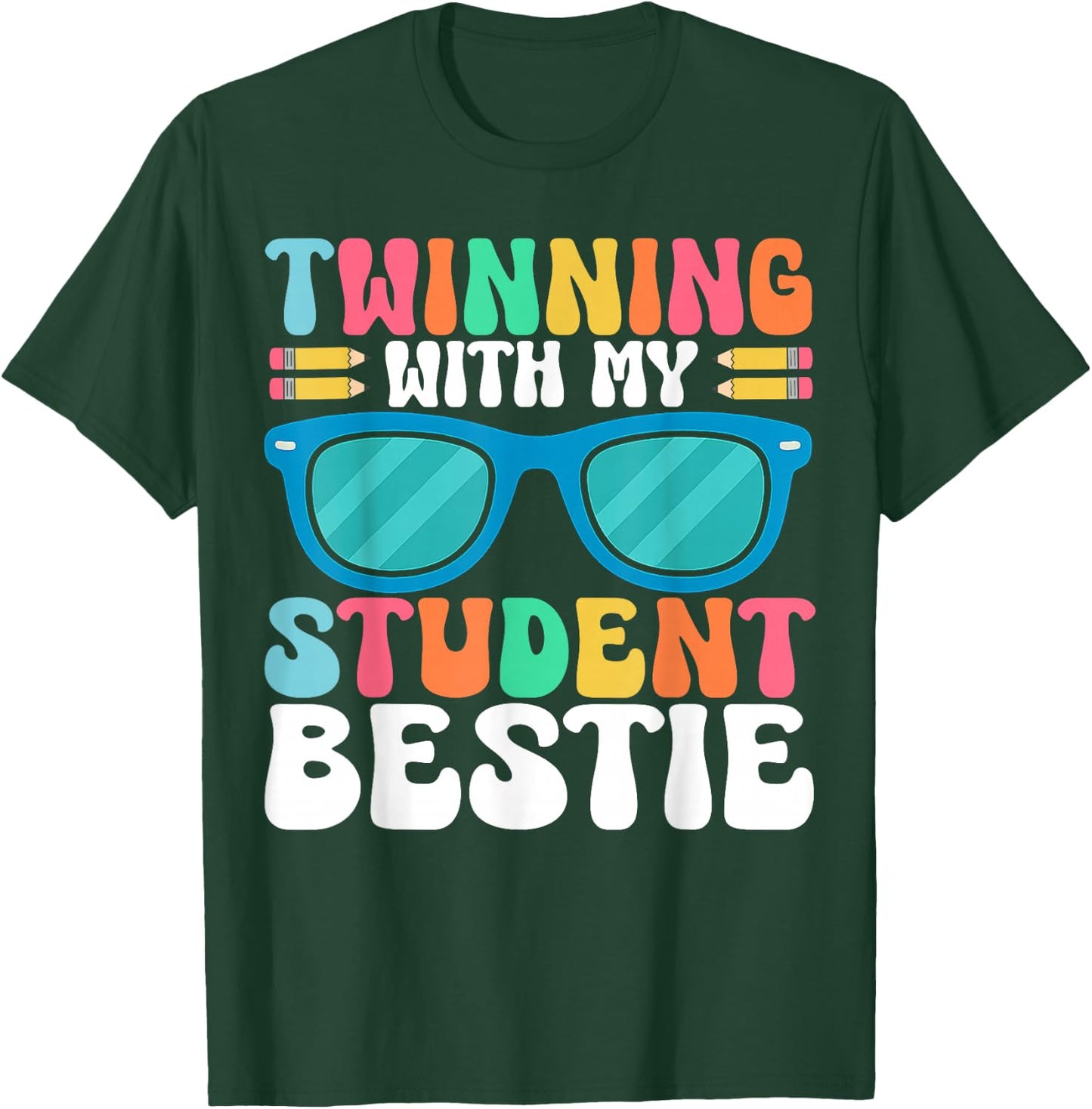 Twinning with My Student Bestie Spirit Week Best Friend Twin T-Shirt - T-Shirt | Forest