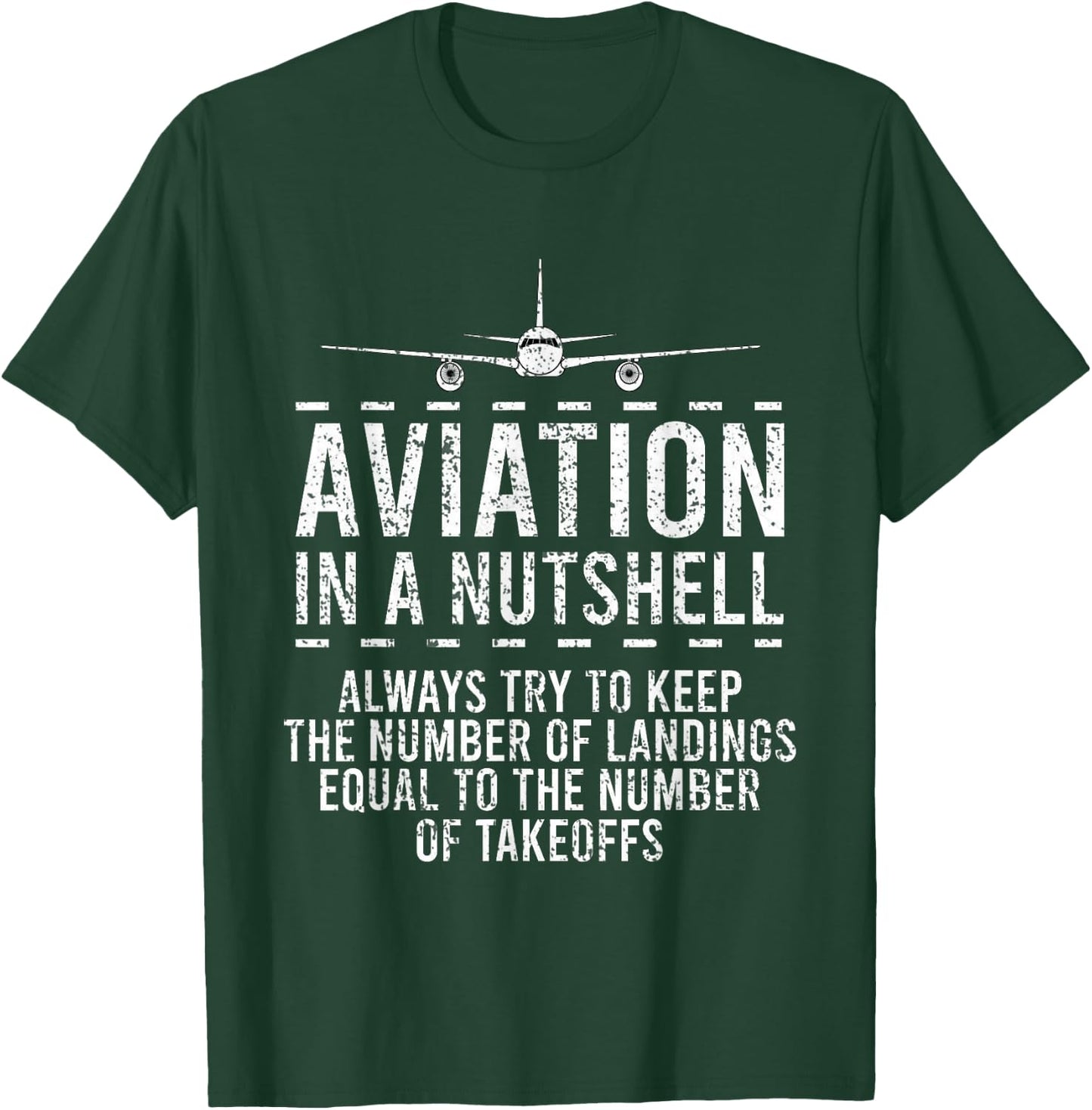 Aviation In A Nutshell Funny Pilot Aviator Airplane T-Shirt - T-Shirt | Forest