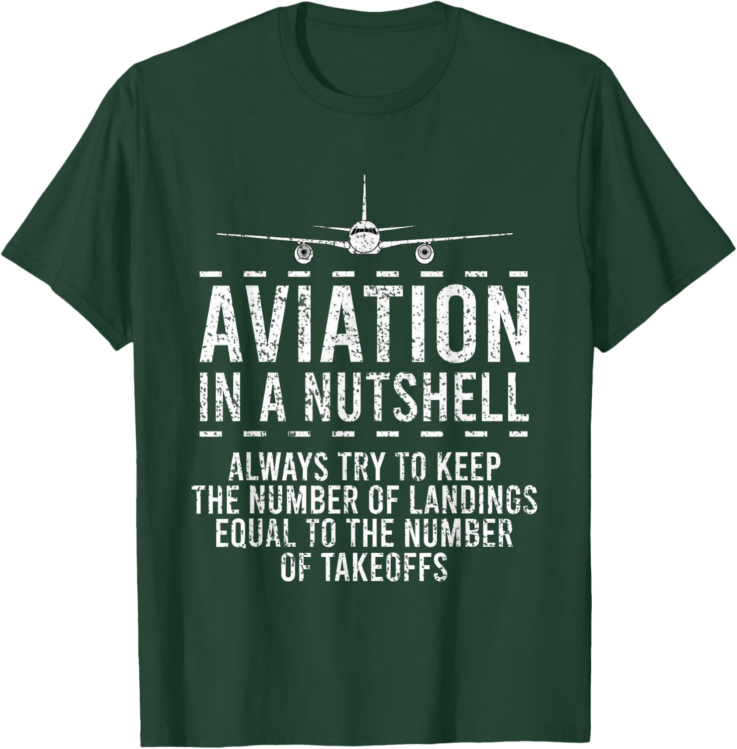 Aviation In A Nutshell Funny Pilot Aviator Airplane T-Shirt - T-Shirt | Forest
