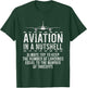 Aviation In A Nutshell Funny Pilot Aviator Airplane T-Shirt - T-Shirt | Forest