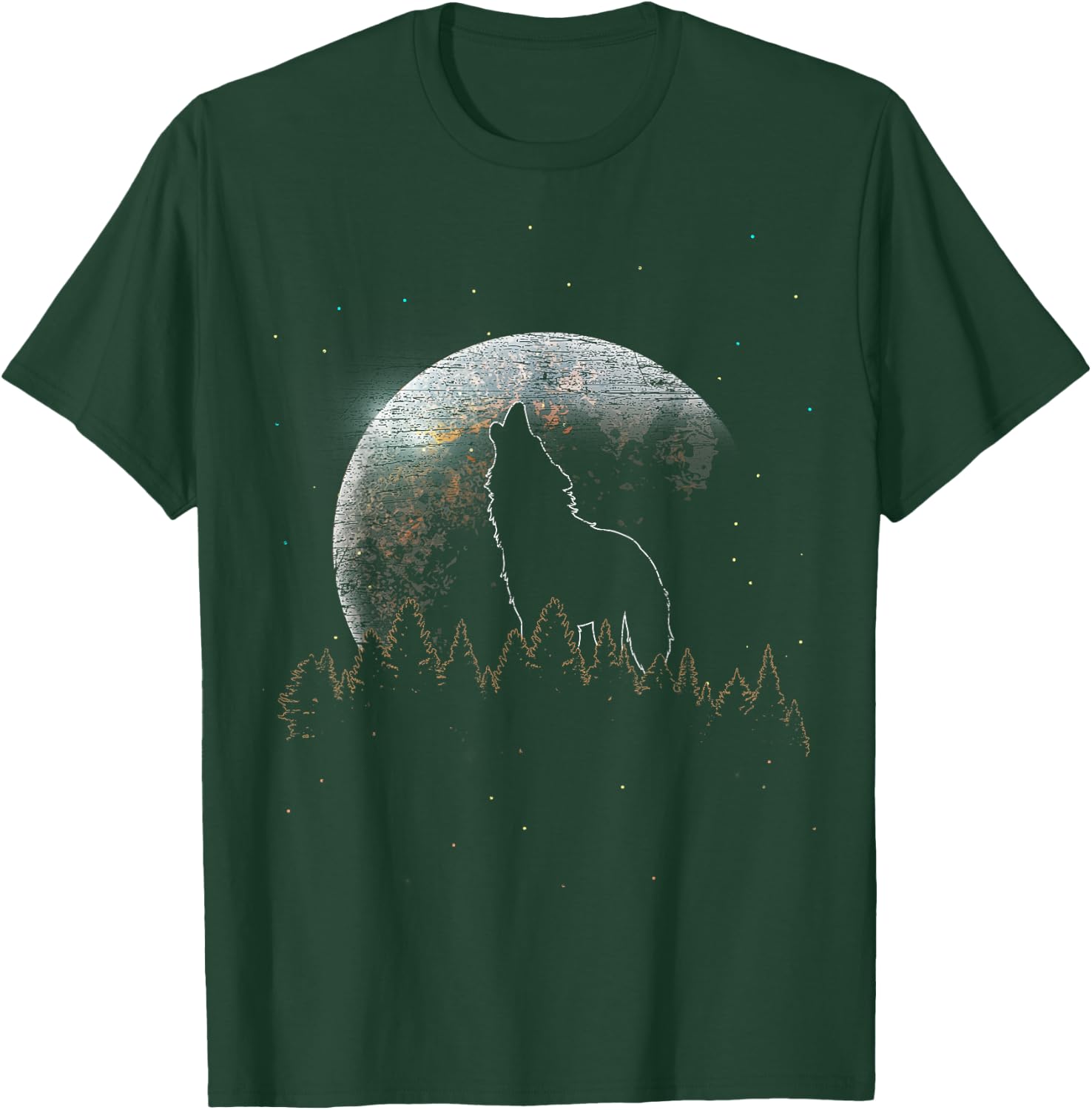 Predator Animal Lover Wildlife Forest Full Moon Howling Wolf T-Shirt - T-Shirt | Forest