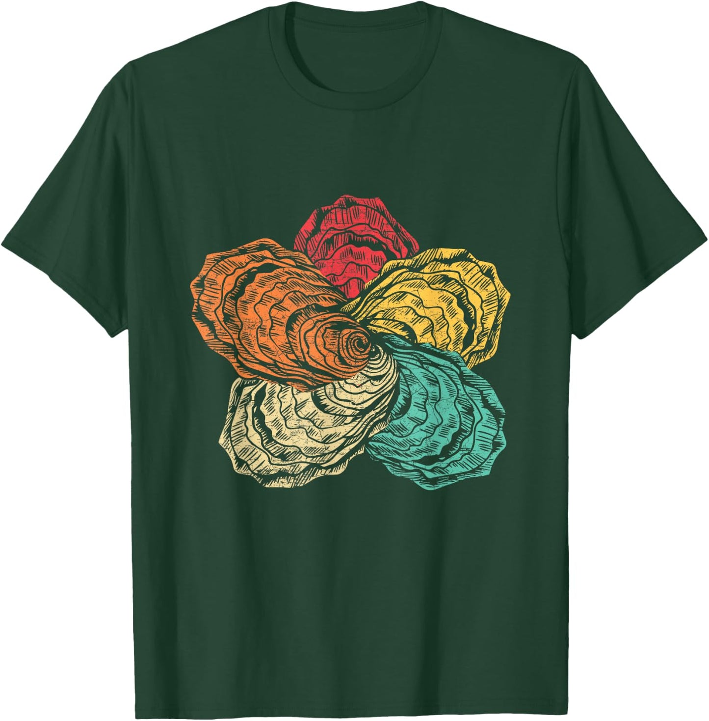 Vintage Animal Oyster Lover Retro 70s 80s T-Shirt - T-Shirt | Forest