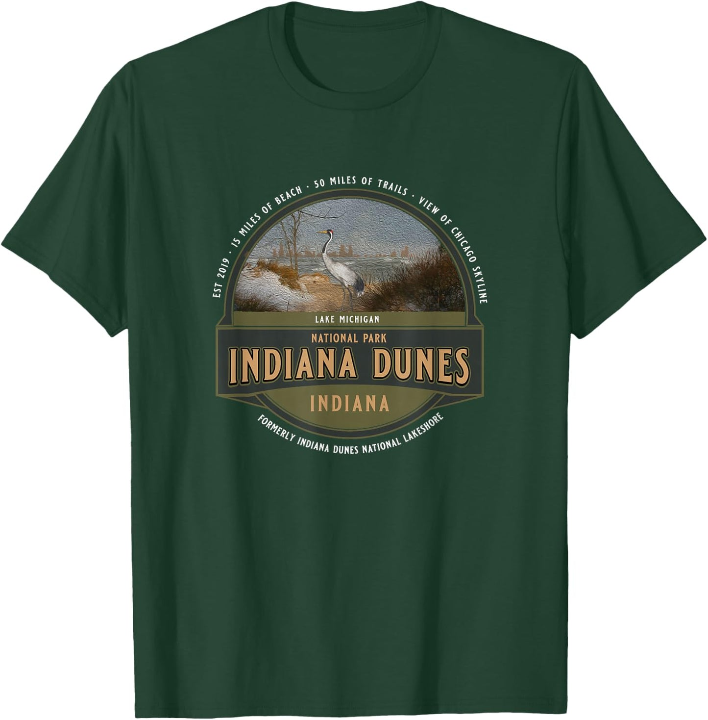 Indiana Dunes National Park Lake Michigan Beach Trails T-Shirt - T-Shirt | Forest