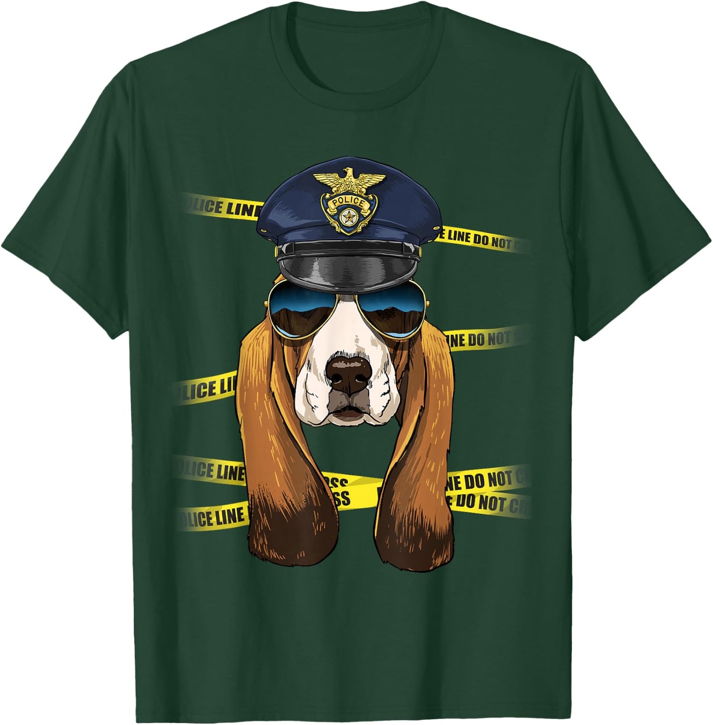 Basset Hound Police Basset Hound K-9 Dog Lover T-Shirt - T-Shirt | Forest
