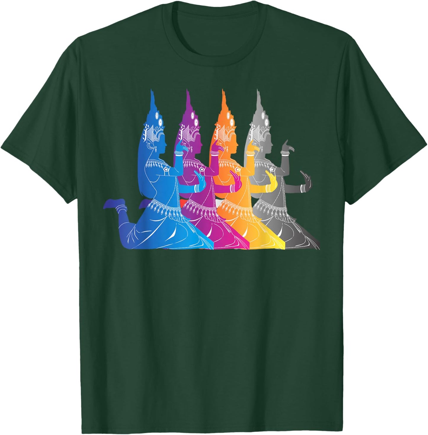Southeast Asian Colorful Traditional Dance Thailand Cambodia T-Shirt - T-Shirt | Forest