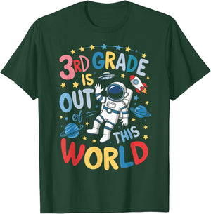 3rd Grade Is Out Of This World Astronaut Back To School T-Shirt - T-Shirt | Forest