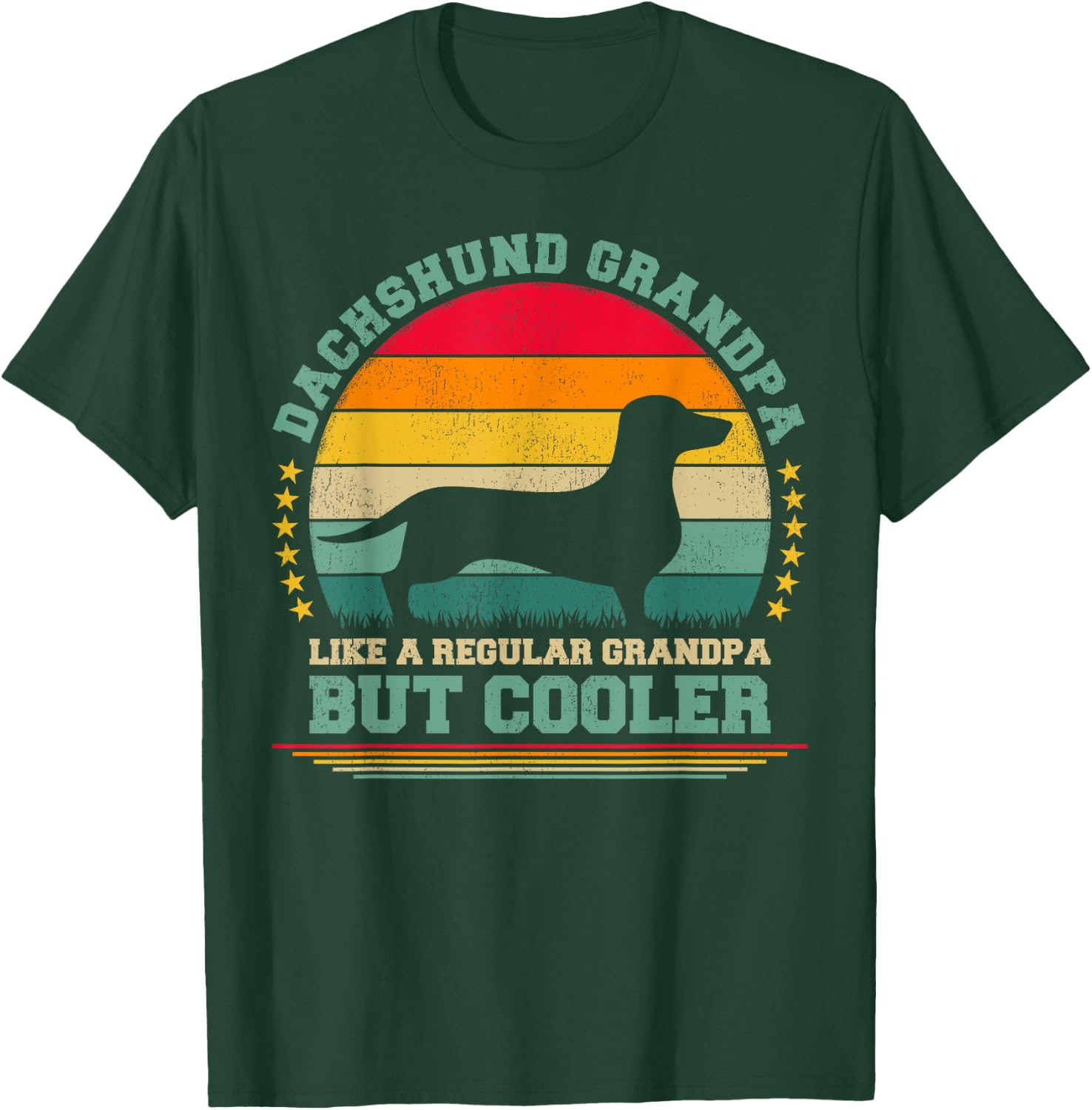 Dachshund Dog Lover Vintage Dachshund Grandpa Father's Day T-Shirt - T-Shirt | Forest