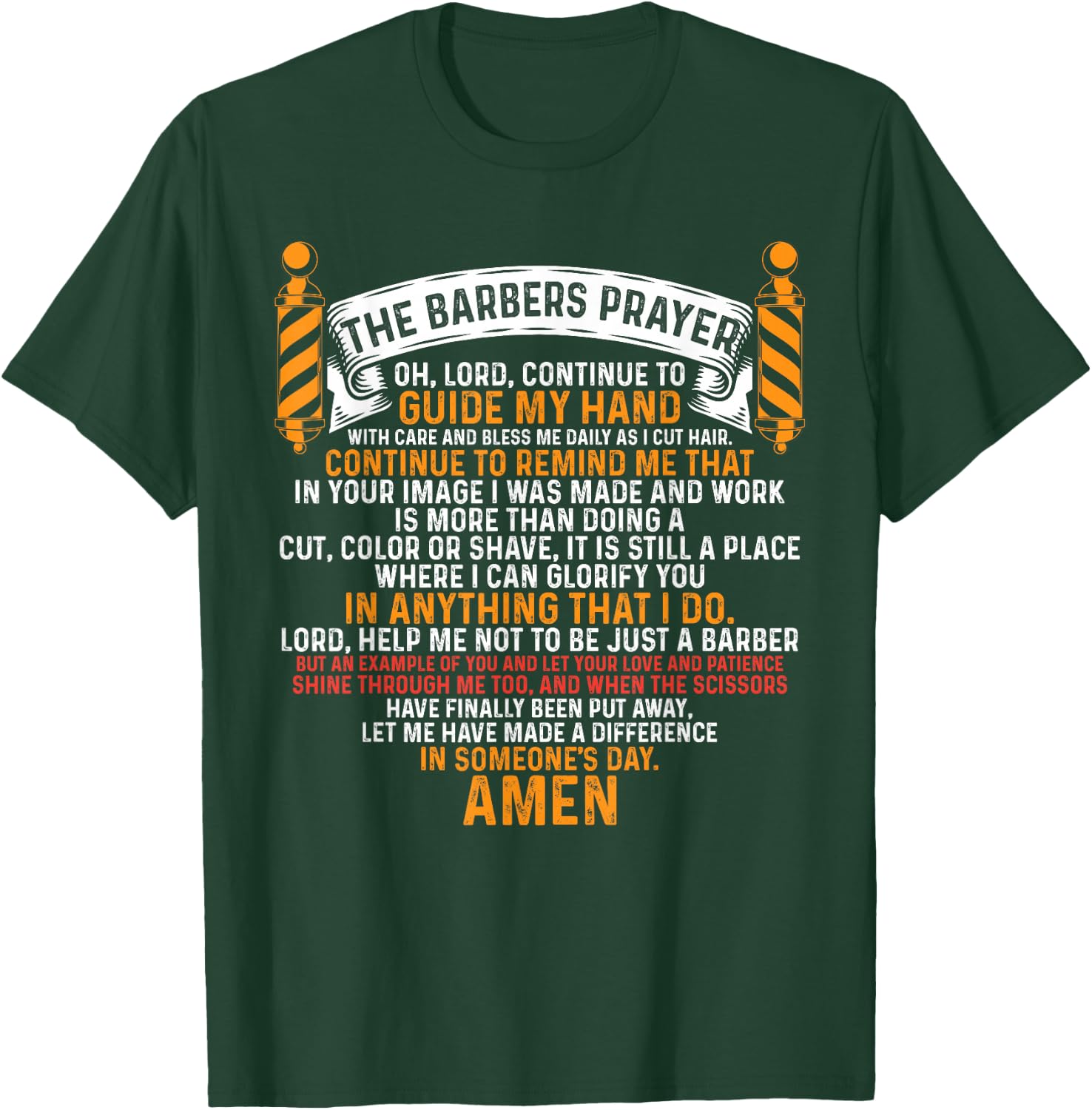 The Barber's Prayer Men Barbershop Hairdresser T-Shirt - T-Shirt | Forest