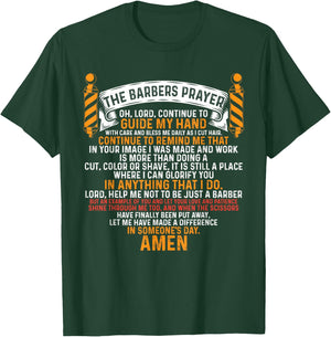 The Barber's Prayer Men Barbershop Hairdresser T-Shirt - T-Shirt | Forest