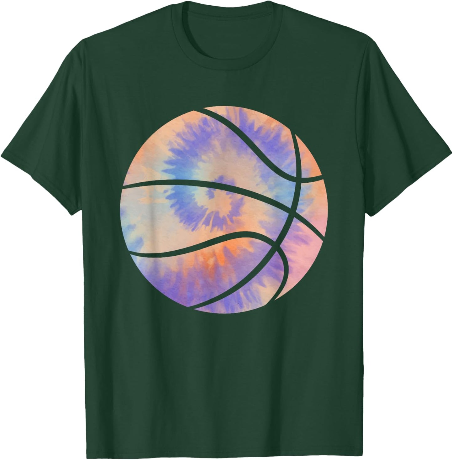 Basketball Tie Dye Colorful Rainbow Basketball Player Lover T-Shirt - T-Shirt | Forest
