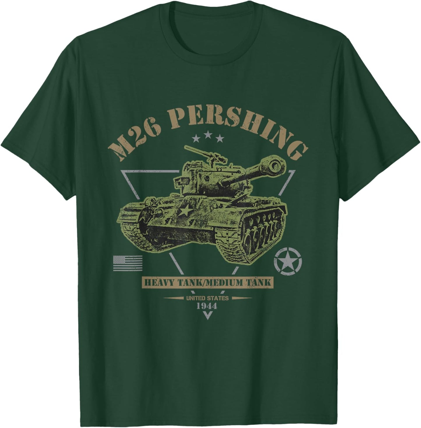 M26 Pershing WW2 Tank T-Shirt - T-Shirt | Forest