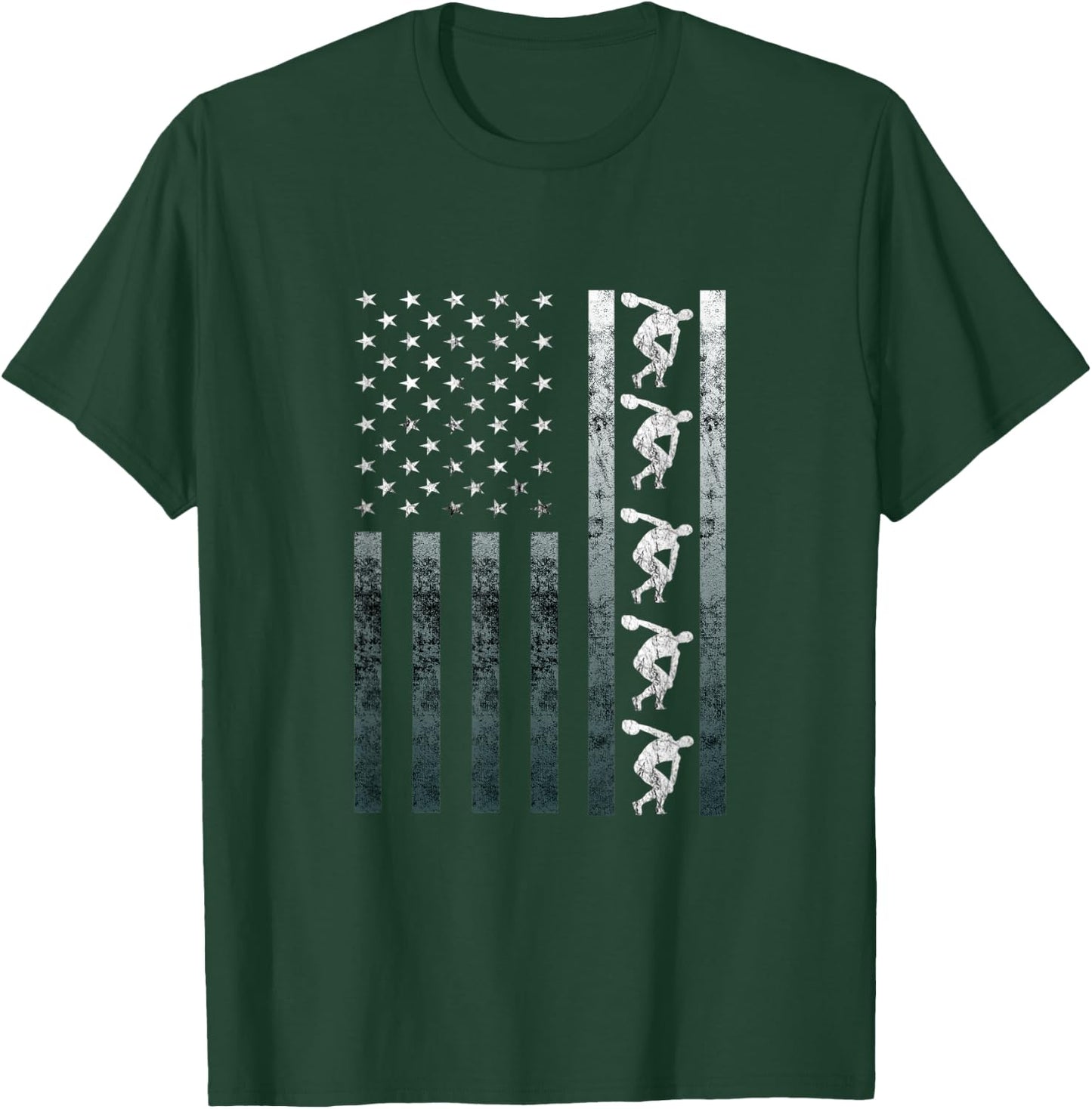 Discus Thrower Track And Field Vintage America Flag USA T-Shirt - T-Shirt | Forest