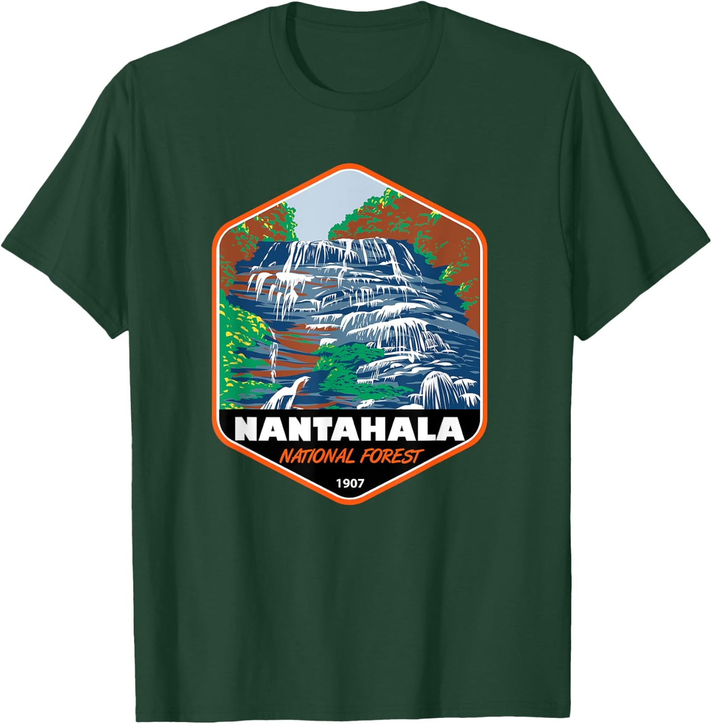 Nantahala National Forest North Carolina Badge T-Shirt - T-Shirt | Forest