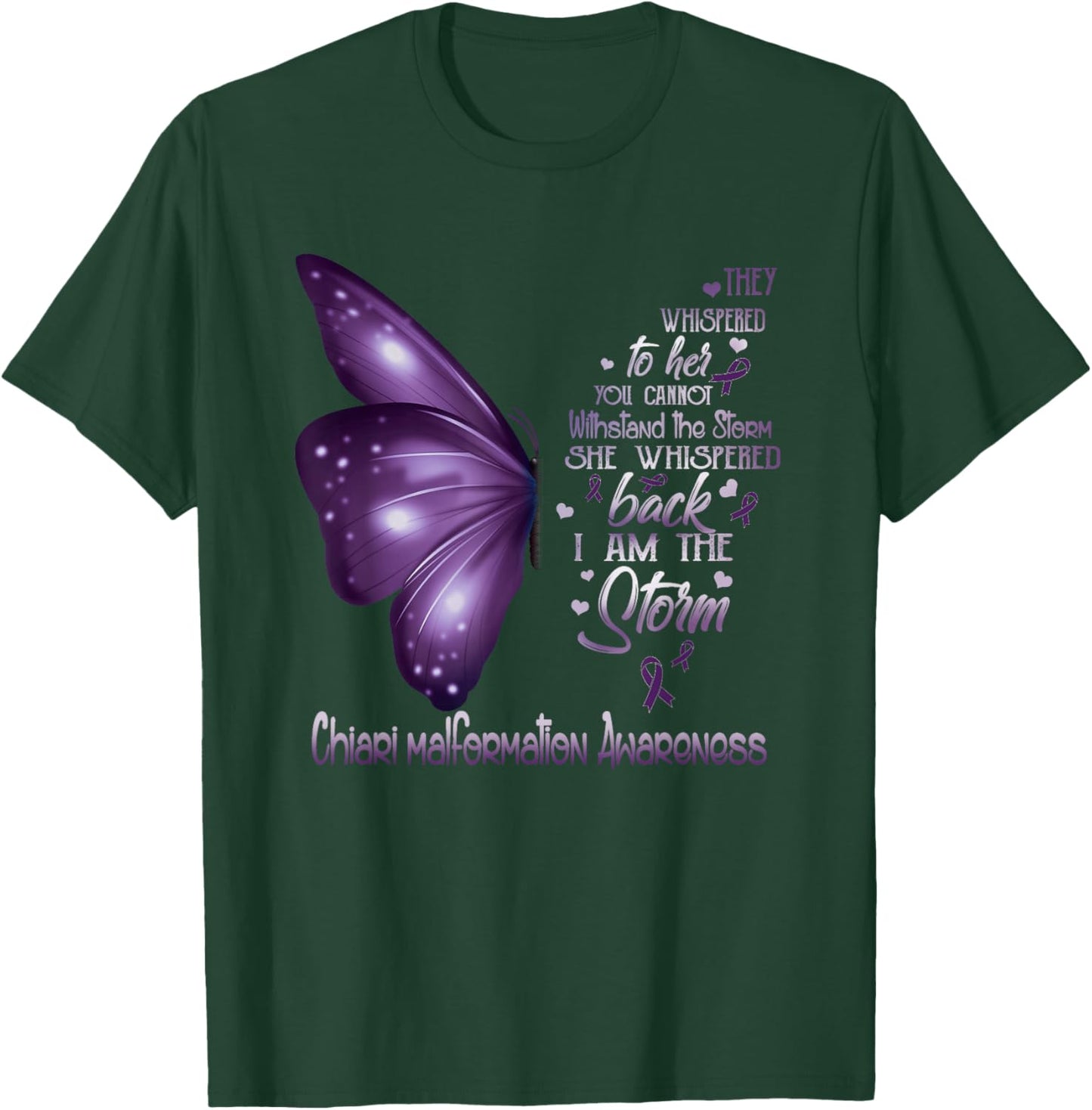 I am the storm Chiari malformation Awareness Butterfly T-Shirt - T-Shirt | Forest