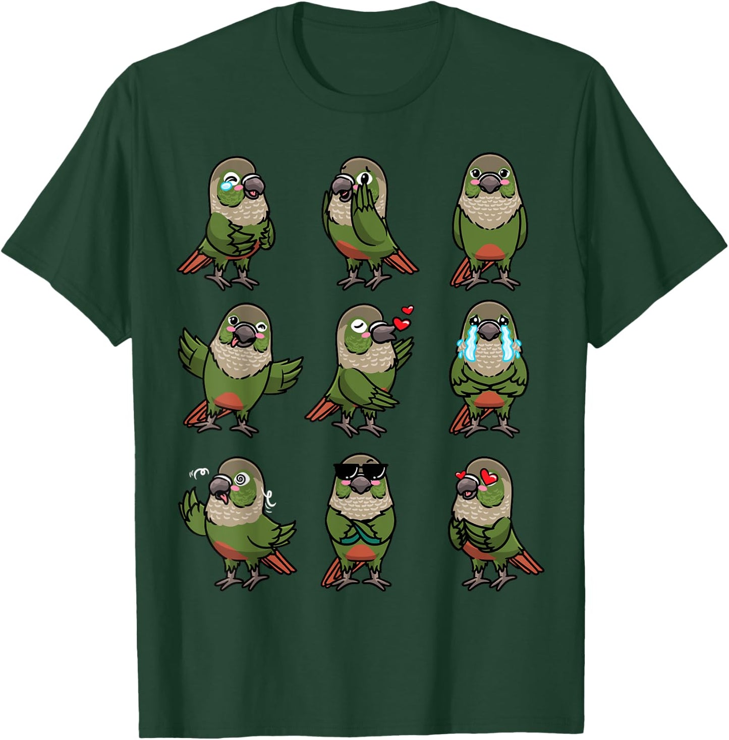 Green Cheek Conure Green-cheeked Parakeet Bird Parrot T-Shirt - T-Shirt | Forest