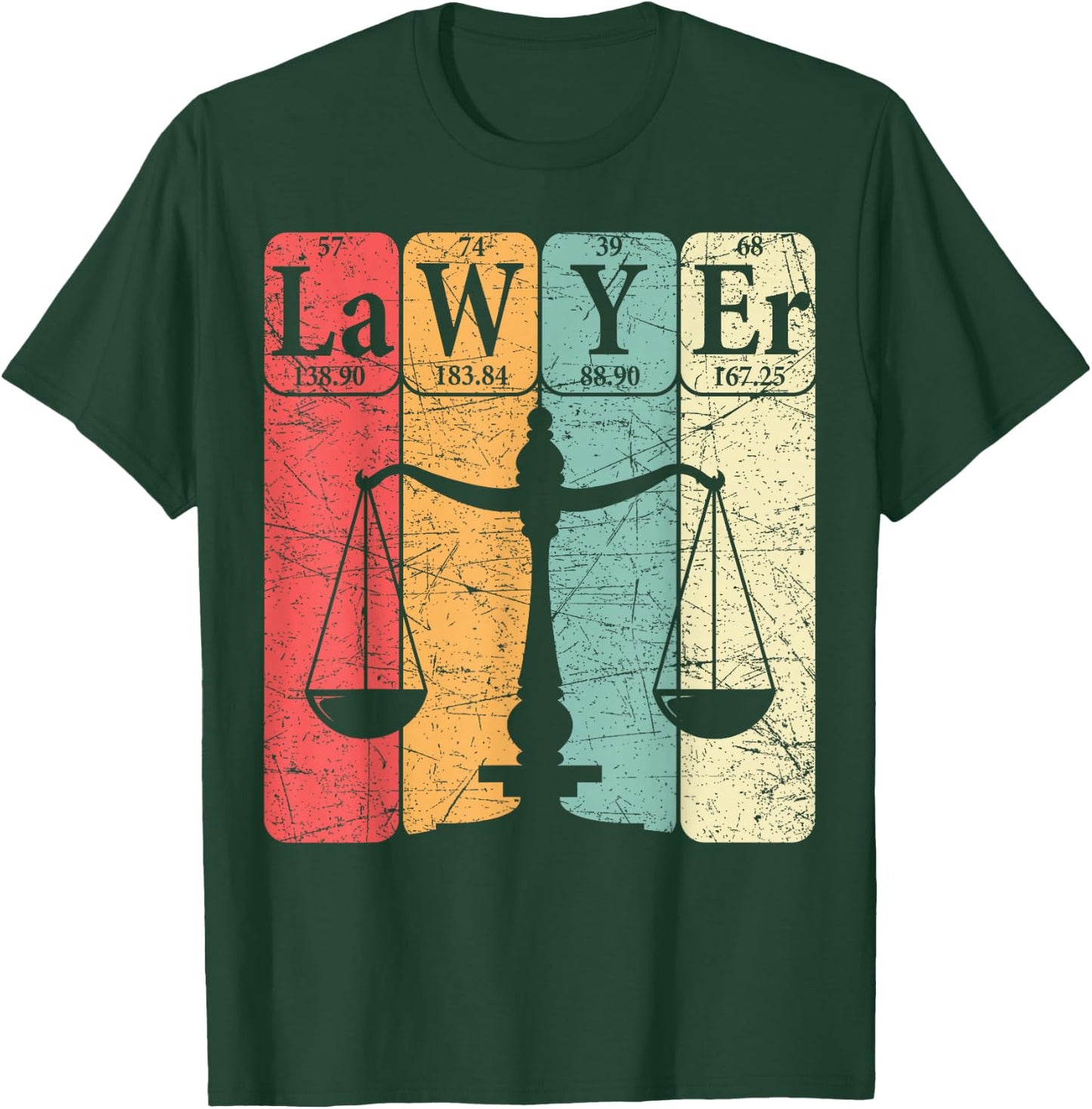 Lawyer Periodic Table Elements Nerd Lawyer Vintage T-Shirt - T-Shirt | Forest