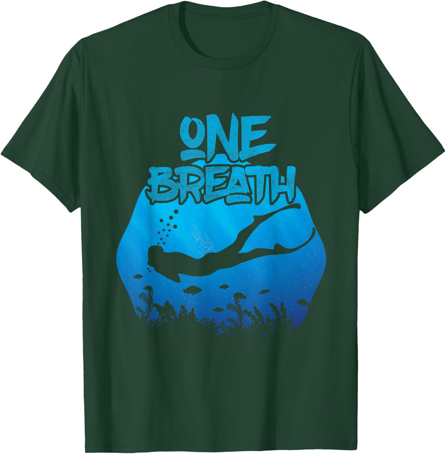 Freediving One Breath Diving Apnoe Ocean T-Shirt - T-Shirt | Forest