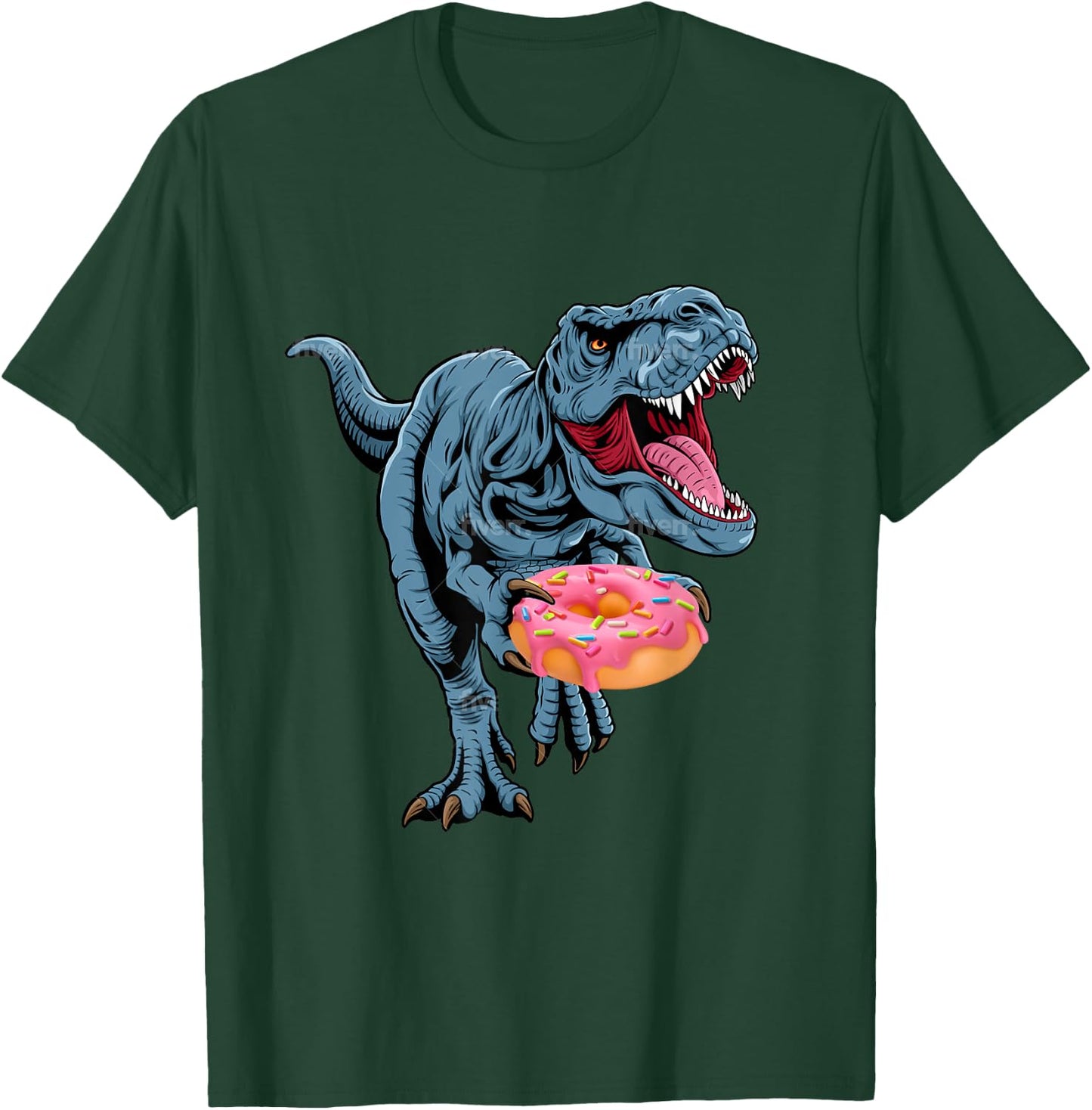 Donut Dinosaur Doughnut Sprinkles T-Rex Lover Sweet Dessert T-Shirt - T-Shirt | Forest
