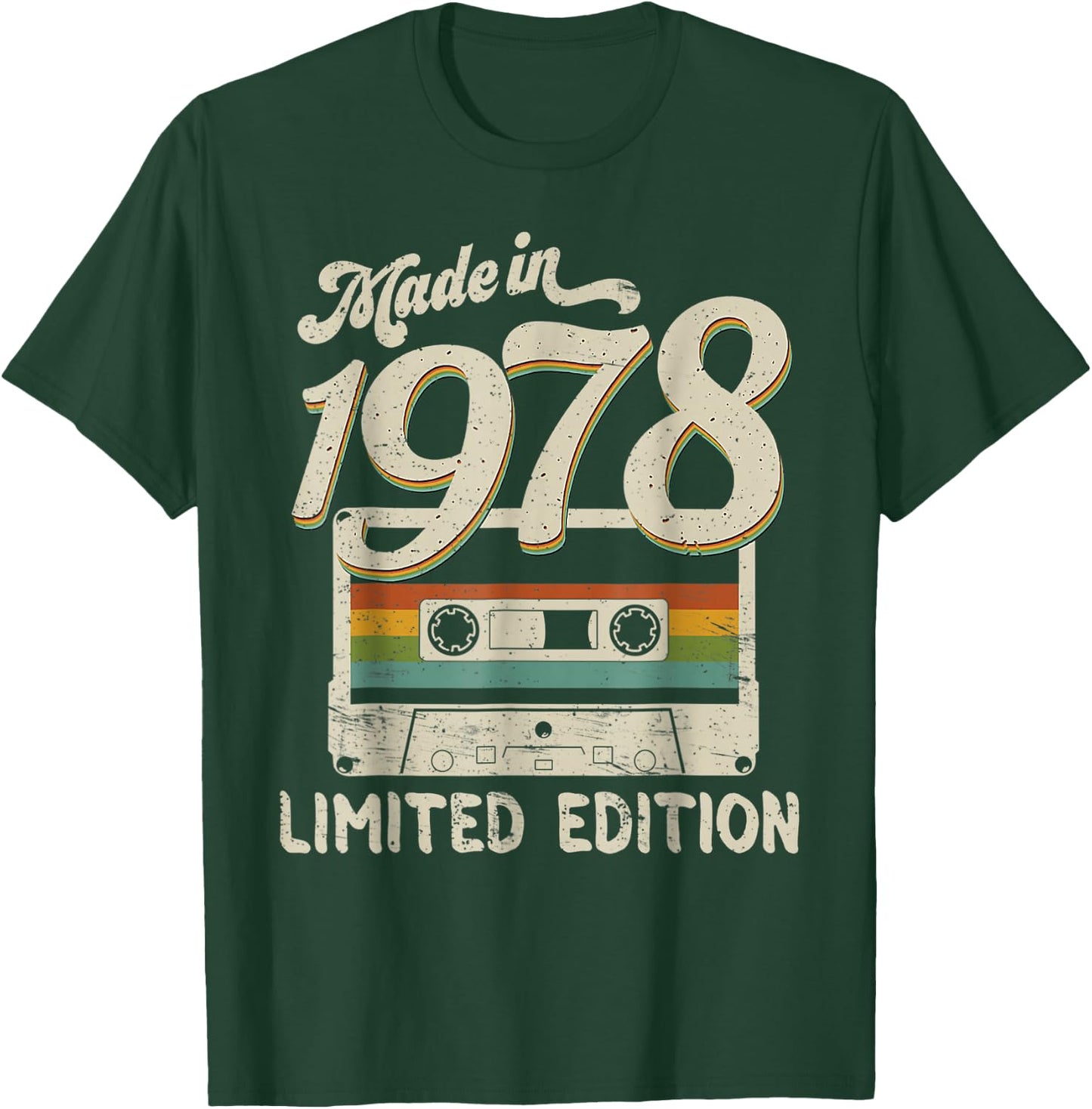 Made in 1978 Limited Edition 43rd Birthday Vintage Cassette T-Shirt - T-Shirt | Forest