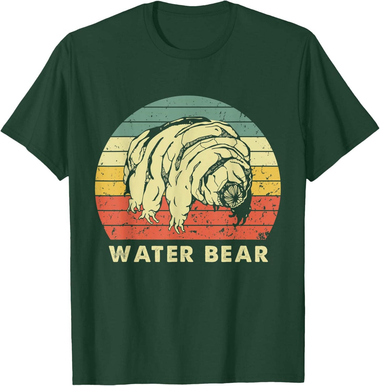 Tardigrade Water Bear Science Microbiology Vintage Retro T-Shirt - T-Shirt | Forest