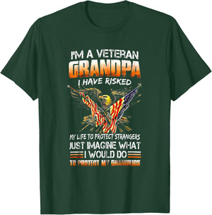 Veteran Grandpa Proud Vet Grandfather Fathers Day T-Shirt - T-Shirt | Forest