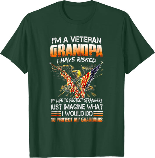 Veteran Grandpa Proud Vet Grandfather Fathers Day T-Shirt - T-Shirt | Forest