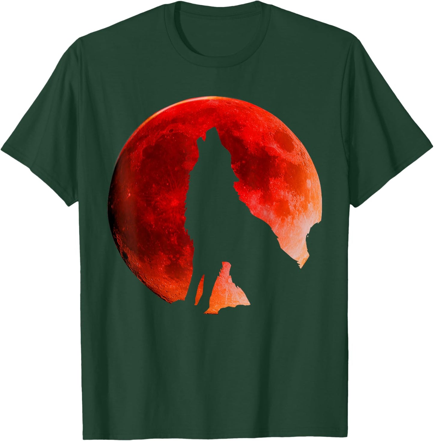 Wolf Super Red Blood Moon Lunar Eclipse 2019 T Shirt Costume T-Shirt - T-Shirt | Forest
